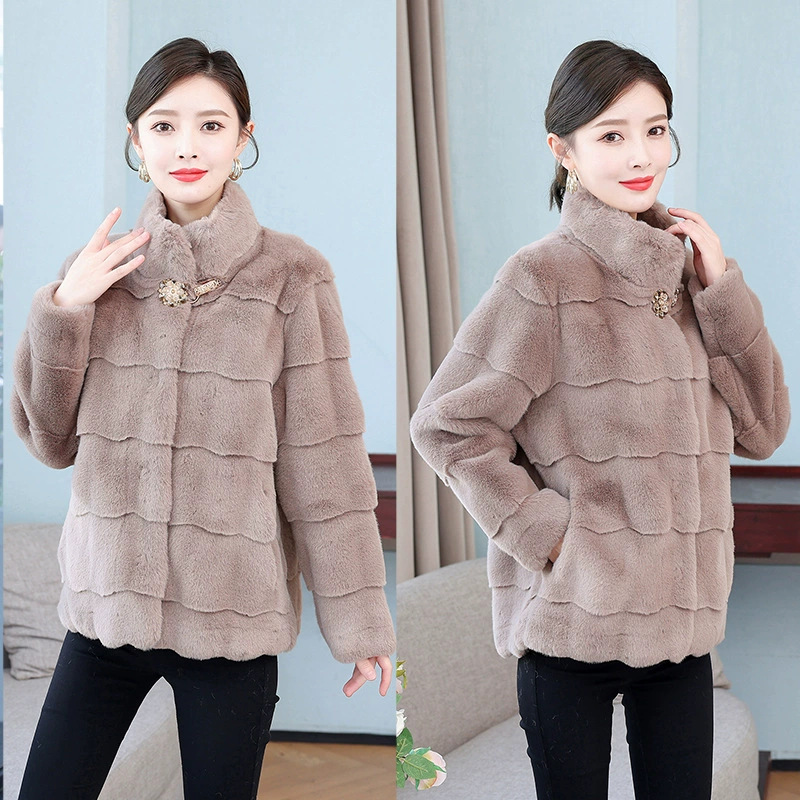 Новая короткая зимняя бархатная хлопковая одежда из норки, Женская куртка из утолщенного меха из датской норки, цельная куртка из искусственного меха, модная Внешняя торговля