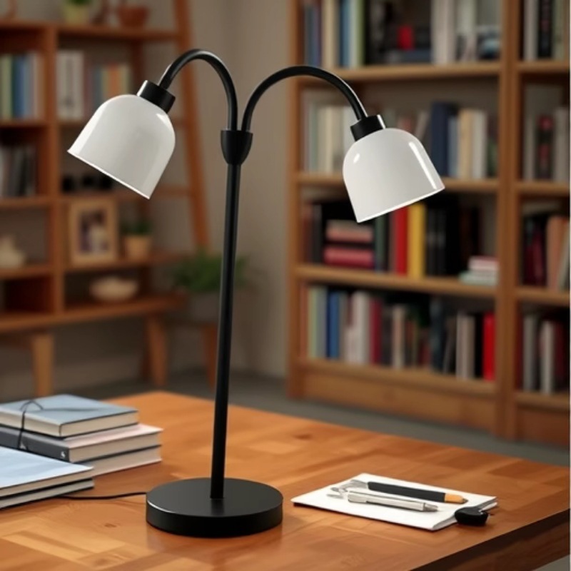 Fabricación de vidrio de barra recta de metal de doble cabezal de lujo ligero de estilo europeo, decoración de luz nocturna creativa, habitación