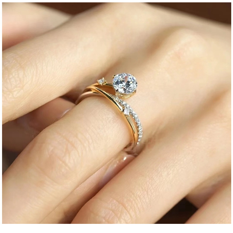 3g Weight 1.0ct Carat Total Weight Moissanite, High Carbon Diamond Inlay Material Rings Classification GRA Certificate Certification 1.0ct 925 Sterling Silver Moissanite High Carbon Diamond Geometric Rings Moissanite Rings GRA Certificate