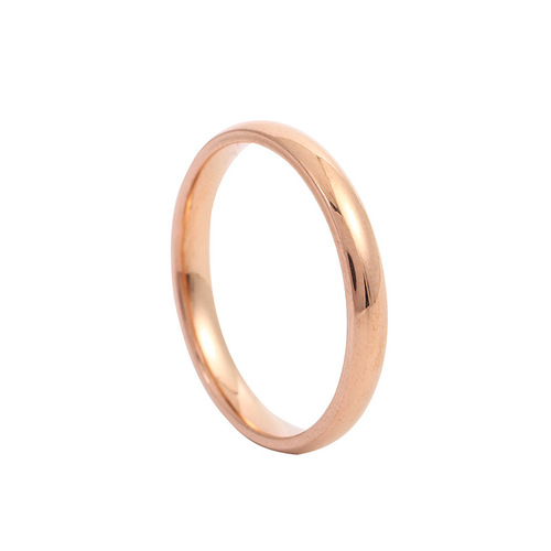 Cross-border stainless steel jewelry 2mm internal and external arc spherical simple smooth finger ring titanium steel ring couple ring