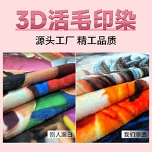 3D活性印花法兰绒毛毯定制高渗透珊瑚绒毯子定做跨境外贸宠物盖毯