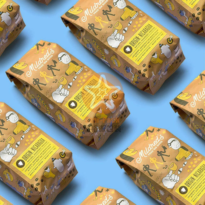 创意环保牛皮纸铁条封口250克咖啡自立袋