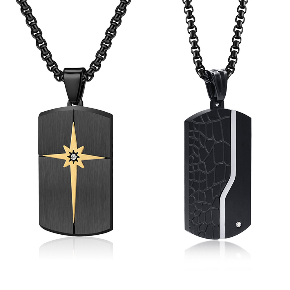 brand geometric square pendant