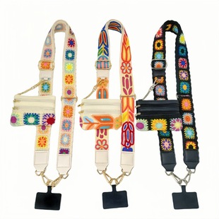 Cross-border Hot-selling Adjustable Strap Bohemian Coin Purse Mobile Phone Lanyard Detachable Lace Hand Strap