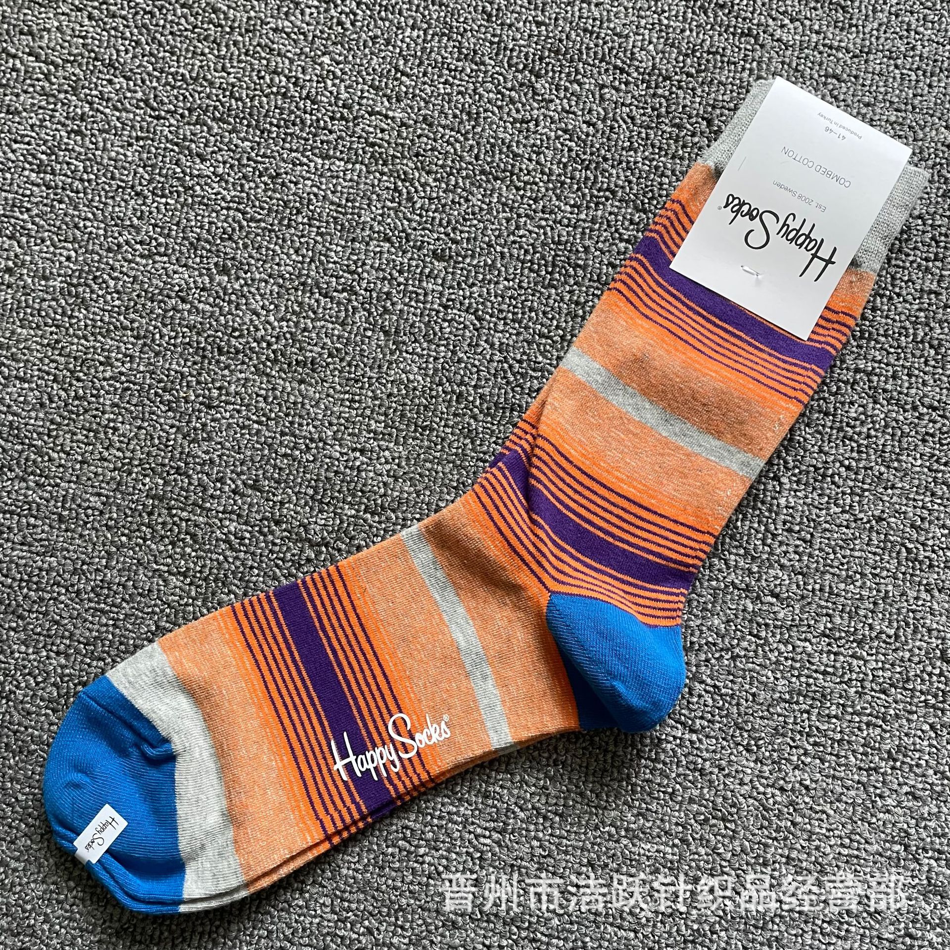 Happy socks新品高品质ハイレザー男性ソックススウェーデンコットンソックスファッションソックスカップルinsロング美脚ソックス