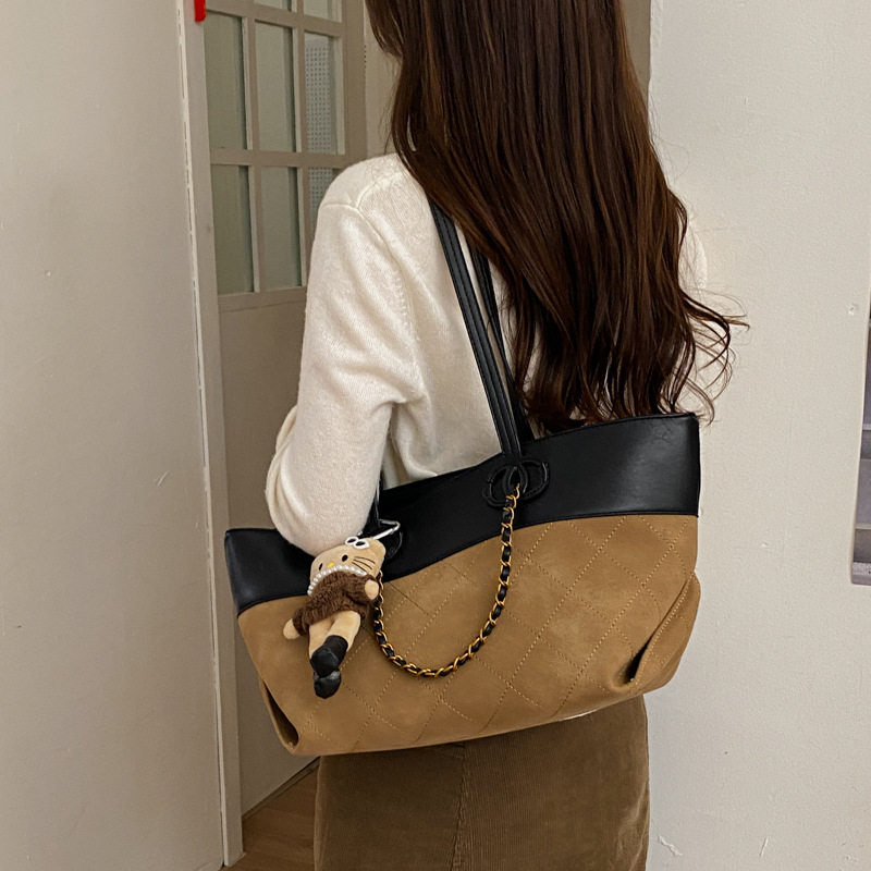 Túi tote nữ da PU cao cấp thiết kế tối giản dáng shopping bag dung lượng lớn đi làm — Màu vàng nâu không có mặt dây chuyền, Màu xanh lá cây không có mặt dây chuyền, Màu xám không có mặt dây chuyền, kaki không có mặt dây chuyền chi tiết 22