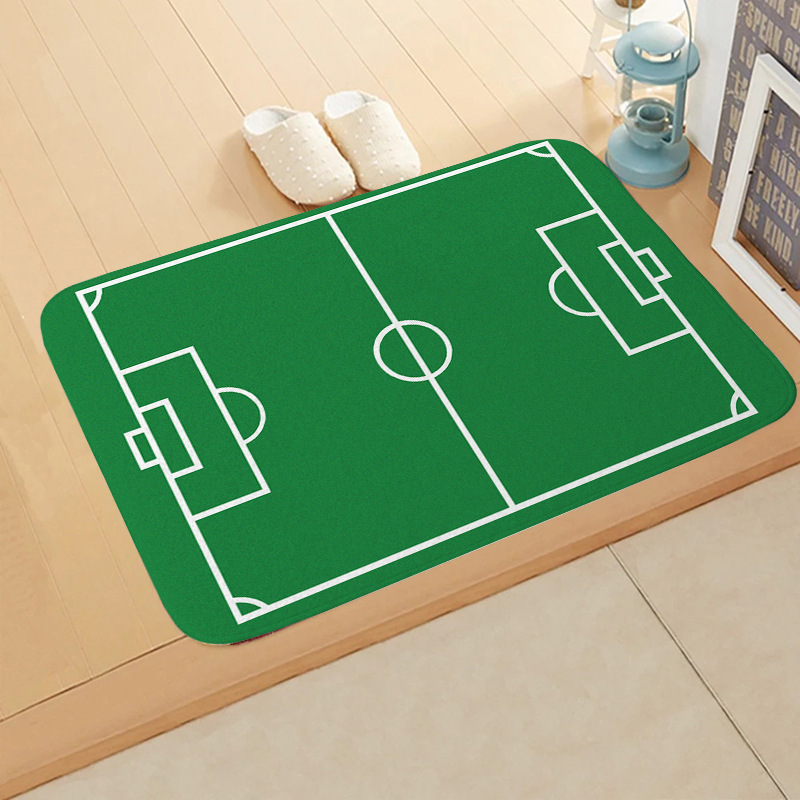 Alfombrilla de franela para campo de fútbol transfronterizo Alfombrilla absorbente para puerta de baño Alfombrilla antideslizante para puerta de entrada