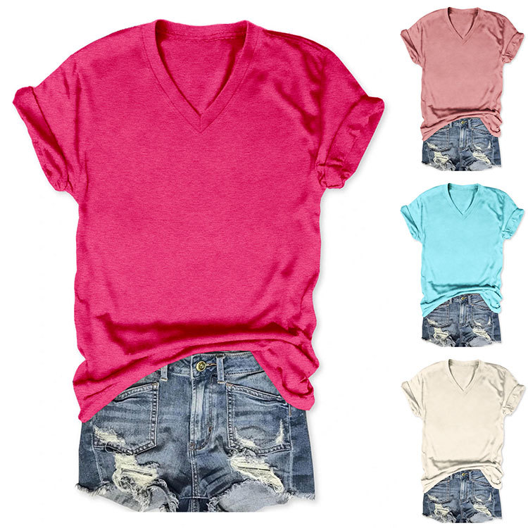 159g Weight Short Sleeve Sleeve Length Regular Sleeve Sleeve Type CVC Pull Frame, Cotton, Polyester Fabric Type Mid-Length (65cm <Length ≤ 80cm) Top Length T-shirt, Pullovers Tops Type Casual, Office, Daily Occasion Round Neck Neckline Printing Function Loose Fit Type Geometric Pattern Summer Season Women's Gender European and American Style, Streetwear Style Wholesale Women's CVC Pull Frame Cotton Polyester European And American Style Streetwear Geometric Short Sleeve T-Shirts 无