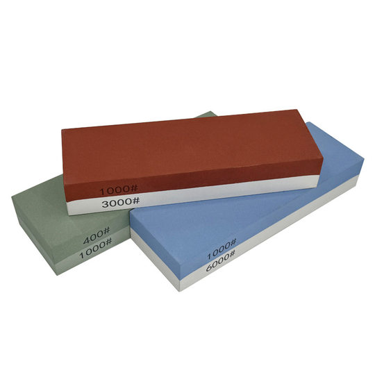Household suit whetstone thickness kitchen double-sided white corundum fine grinding stone knife sharpener with base stone whetstone