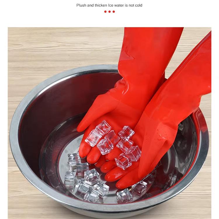 家用洗碗手套厨房家务清洁刷碗女洗衣服橡胶防水加绒冬天胶皮手套