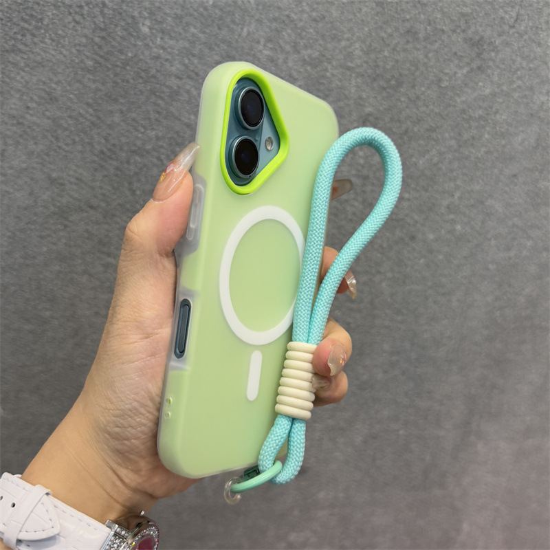 デレ適用 Apple 17 携帯電話ケース ライトイエロー ジェリータッチ iPhone16promax マグネット式 新型 2in1|undefined