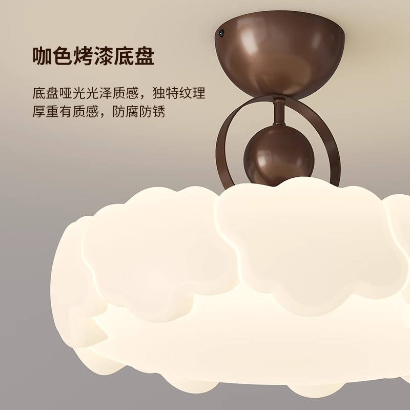 Lámpara de techo de estilo crema medieval 2025 nuevo diseño creativo habitación de los niños protección ocular redonda candelabro de dormitorio principal de espectro completo