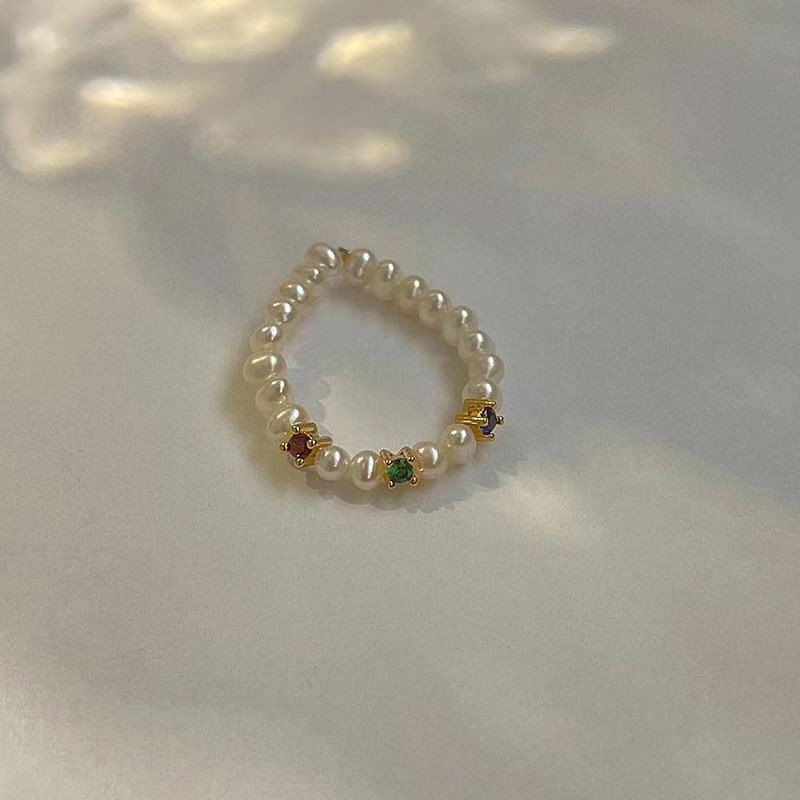 Perlen Ring Mit Diamanten Für Damen Vintage Design Ring_voghion.com