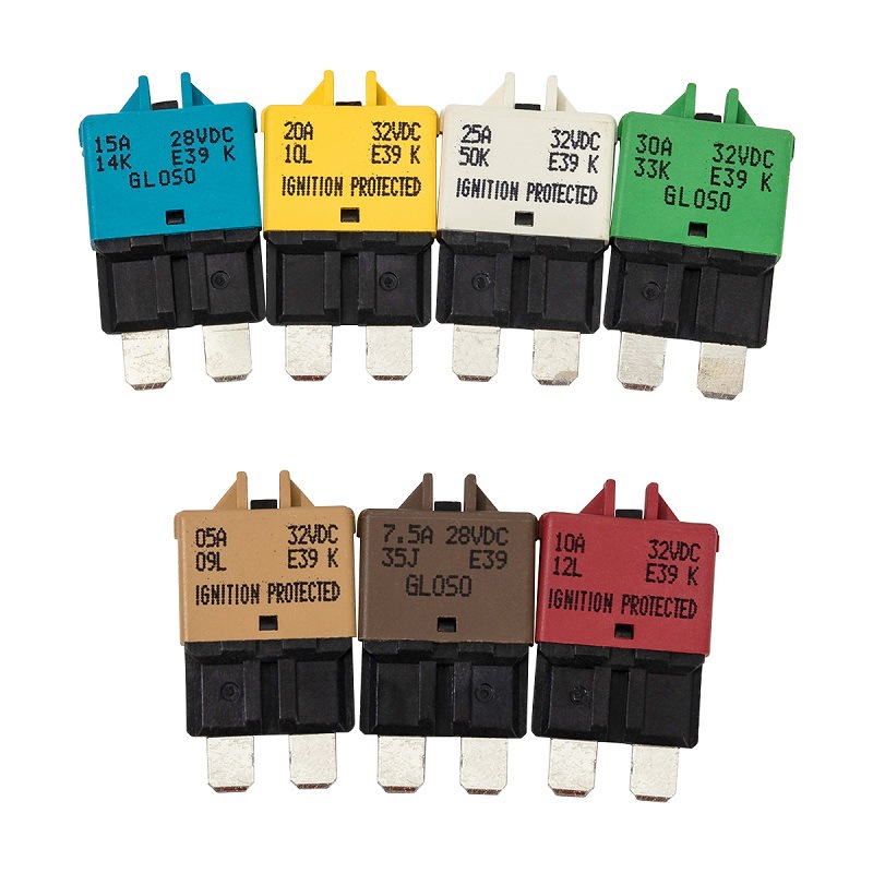 摩托车通用红色手动复位插片式过流可恢复保险丝手动复位保护器