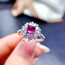 �¿��ָ925�y�Ƕ��Ȼ�����V�Xʯ��ʯ��ָ5*5С���A���Sһ�����l