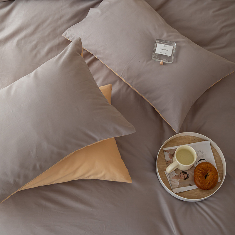 Color puro liso puro algodón funda de almohada de algodón lavado funda de almohada verano solo 48*74cm un par