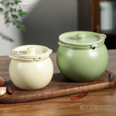 ラード缶、家庭用大型オイル缶、高温耐性セラミック調理油、肉油、スパイシーチリオイル、蓋付きキッチン収納