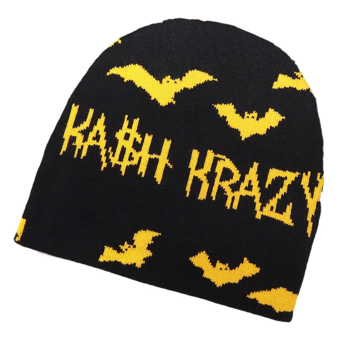 Fashion Halloween alphabet jacquard knitted hat personality trend cold and warm_viptrois.com