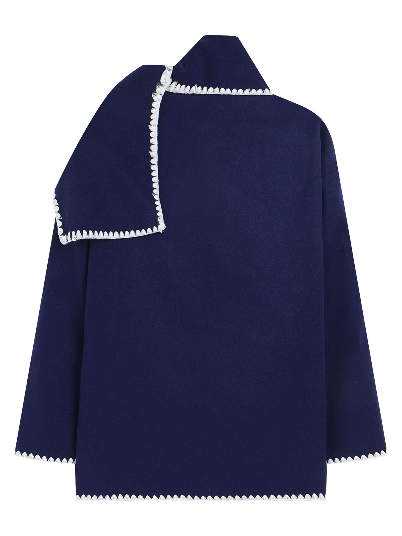 Damenbekleidung Herbst Neue Stil Shell Bestickte Paspel Mode Lässig Lose Einfarbig Woll Top Schal_voghion.com