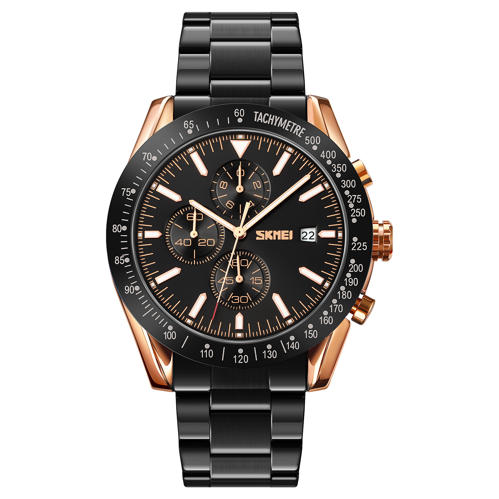 Rose Gold Shell Black Side - Banda de acero