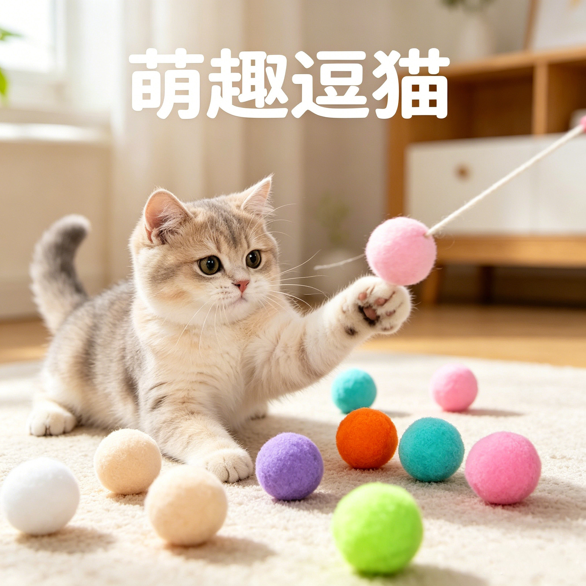 Pelota de Peluche Silenciosa para Gatos Interactiva y Resistente a Mordeduras image 1