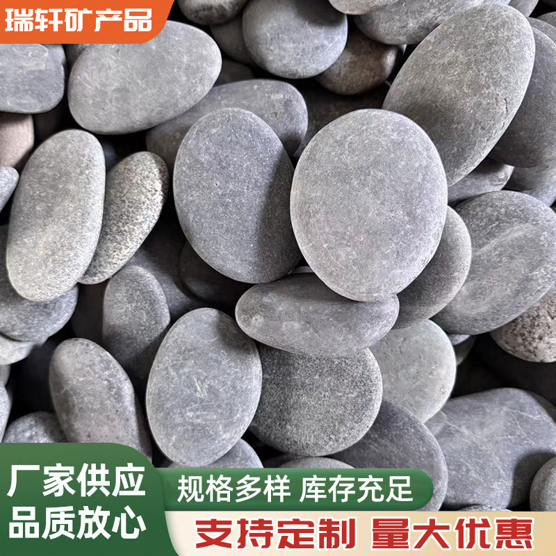 Wholesale Painting Pebbles 7-9mm Children's Creative Black Flat Painted Stones DIY Hand-Painted Stones Handmade Stones
