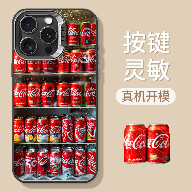 Summer Soda Cola Suitable for Apple 16Promax Mobile Phone Case 15Pro Frosted Vitality 14Plus Protective Cover