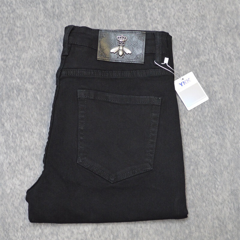 Autumn and Winter New Fashionable Black Jeans Men's Trendy Brand Fresh Style Youth Elastic Small Straight Long Pants Men
