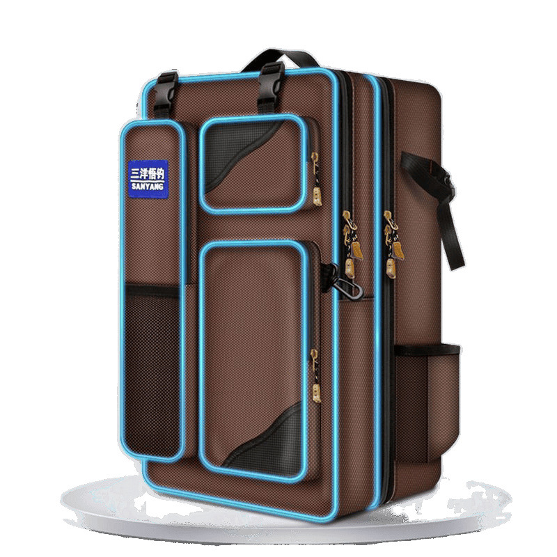 Mochila de pescar, mochila de hombro, mochila de pesca multifuncional, bolsa de pescado de doble capa, bolsa de caña de pesca, fábrica de artículos de pesca, comercio al por mayor