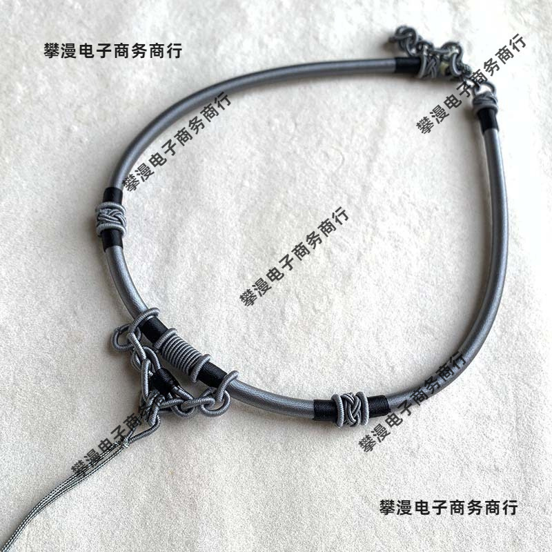 手编绳DIY黑项圈玉佩挂项链结吊坠男女编织简约时尚|undefined