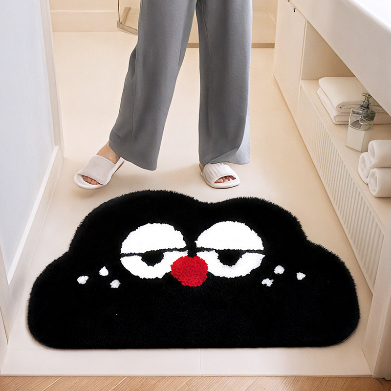 Absorbent Thickened Cashmere-like Foot Pad Wear-resistant Easy To Care Big Eye Clouds Bathroom Mats