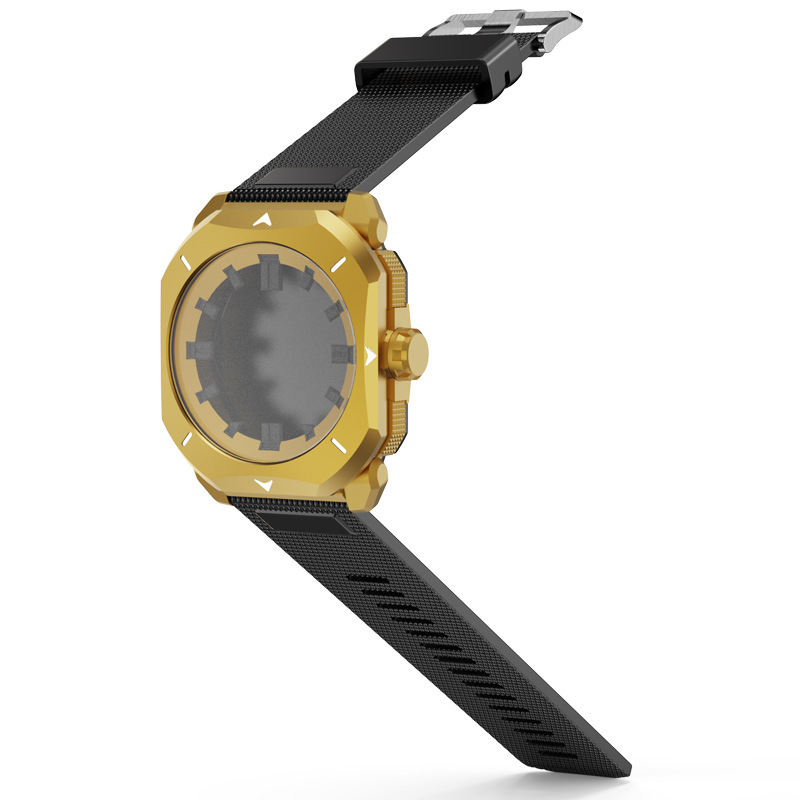 골드 케이스, 블랙 스트랩(바늘과 전자 무브먼트 포함)