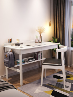 M& Simple Solid Wood Desk Drawer Study Table Student Home Kidsren's Writing Desk Junior High School Student Bedroom Desktop Computer