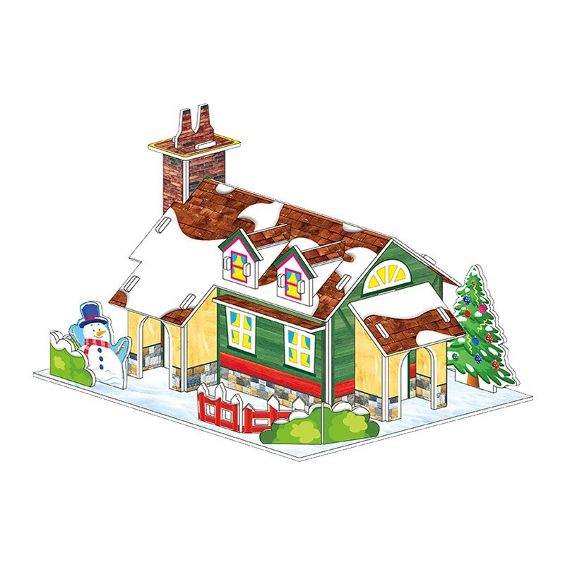 Three dimensional brainteaser, toy, house, interactive constructor, DIY, in 3d format, family style, Birthday gift