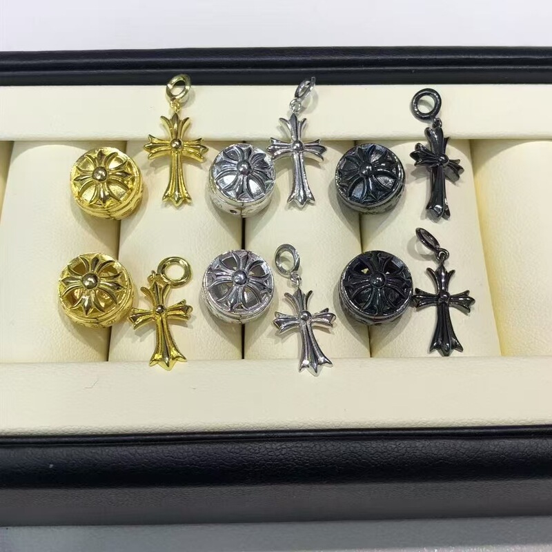 New DIY Pearl Jewelry S925 Sterling Silver Cross Flower Spacer Beads Elastic Rope Necklace Bracelet Semi-Finished Empty Holder