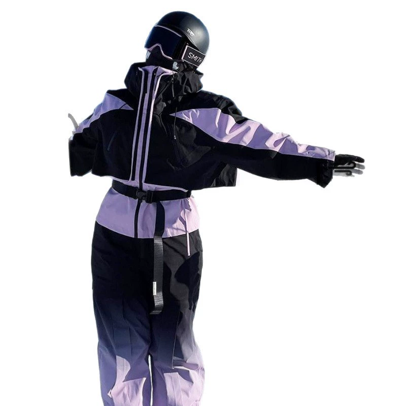 芙沿 Fuchsia ski ski suit, winter travel windproof waterproof warm set