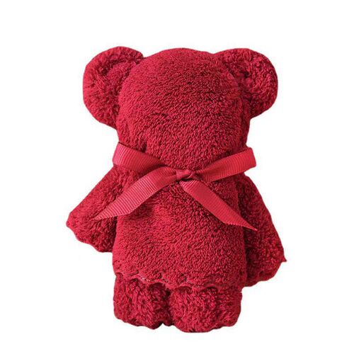 Bear towel square souvenir red wedding birthday birthday full moon return gift holiday event gift