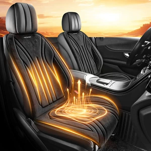 New winter short-pile heated car seat cushion, 12V/24V universal cigarette lighter USB quick-heating car seat pad