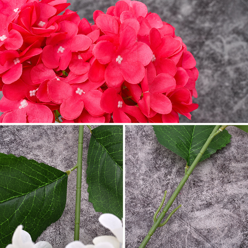 Flores falsas, flores falsas, hortensias, flores de seda, props de boda, flores al por mayor, bodas blancas, sensación alta, hortensias rosa