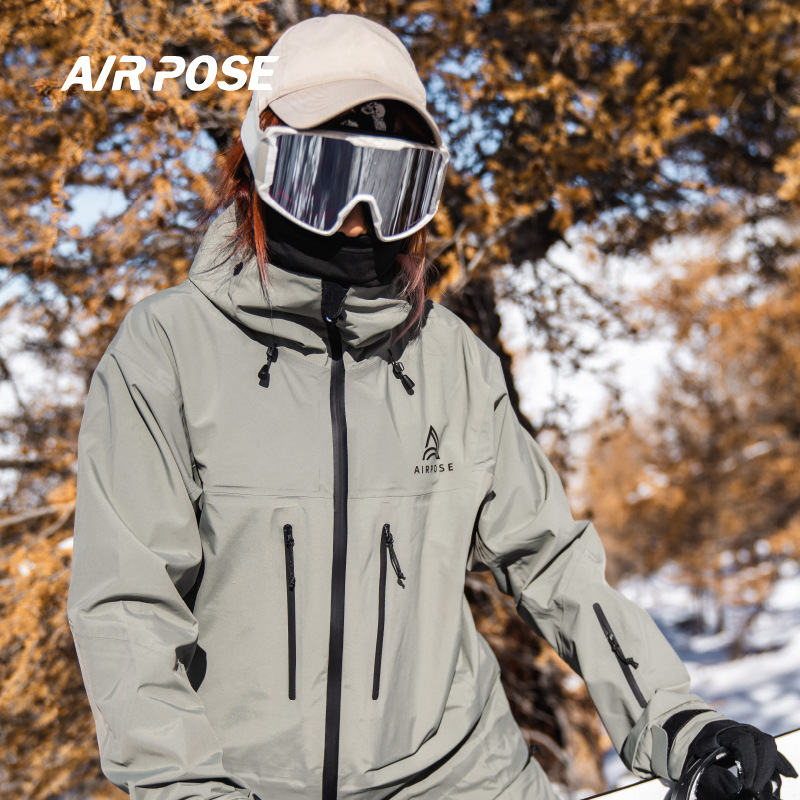 (2개) AIRPOSE2023 새로운 3L 하드 쉘 스키 세트 여자 싱글 보드 남자 더블 보드 방수 내마모성 세트 탑