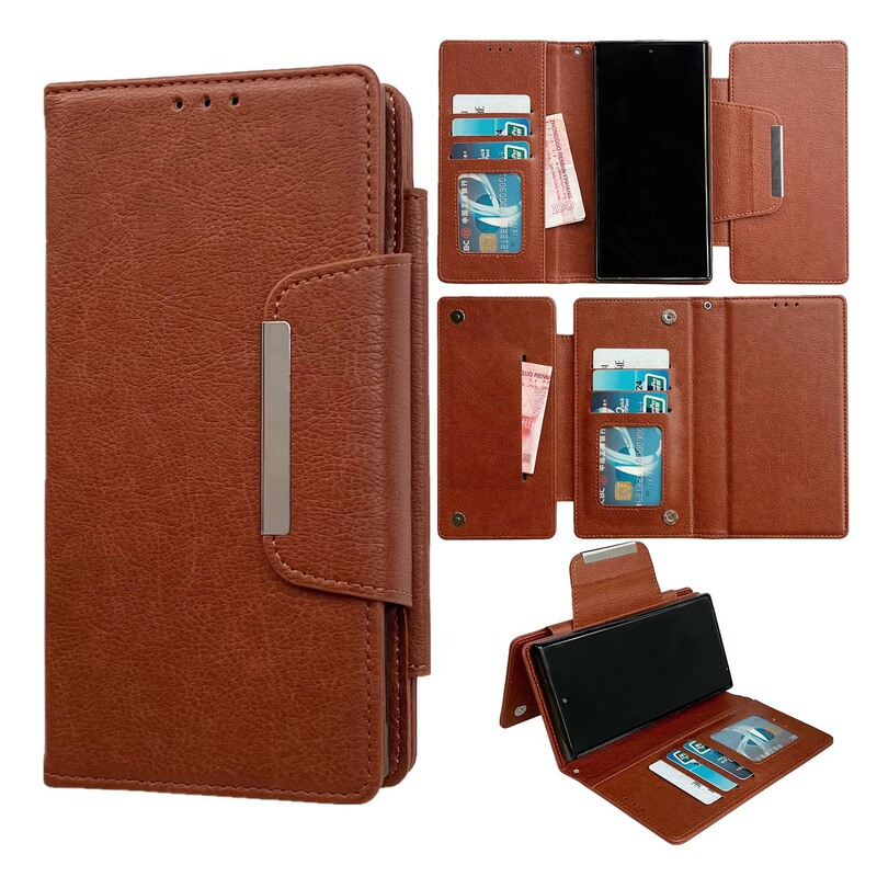 For Samsung S21 S22 S23 Multi-Card S24 Magnetic Phone Case A35 Flip Leather Case A54 Cow Pattern Protective Case