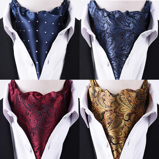 Korean Style Men's Scarf British Business Formal Scarf Spring Autumn Winter Shirt Collar Scarf Versatile Silk Scarf Trendy