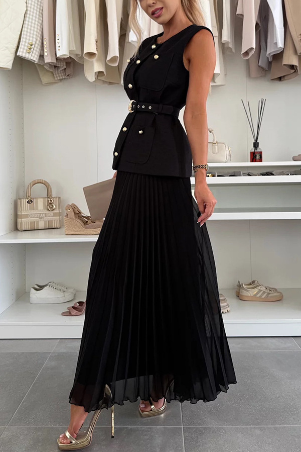 Skirt Co-ord Set Sets Type Holiday Date Tea Party Women's Elegant Solid Color Polyester Skirt Co-ord Set Skirt Sets