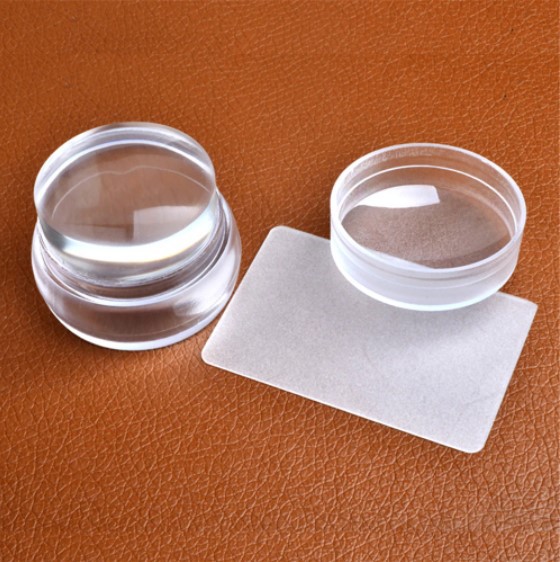 Transfronterizo nuevo sello de silicona de uñas galvanoplastia grande cabeza de impresión transparente completa 3,8 cm con tapa herramienta de impresión DIY