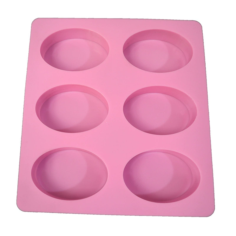 Spot wholesale 6 consecutive oval silicone handmade soap (no pattern) silicone cake model oval aromatherapy model