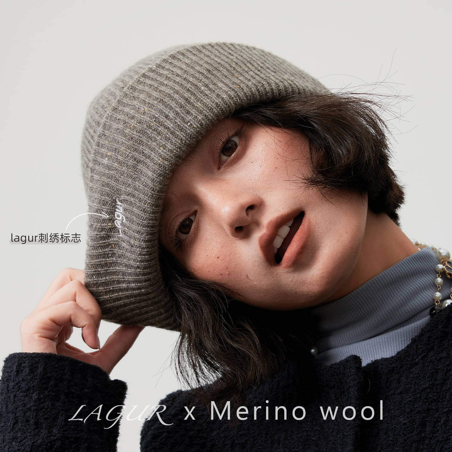 Women's Knitted Wool Baseball Cap With Ear Protection And Embroidery_voghion.com