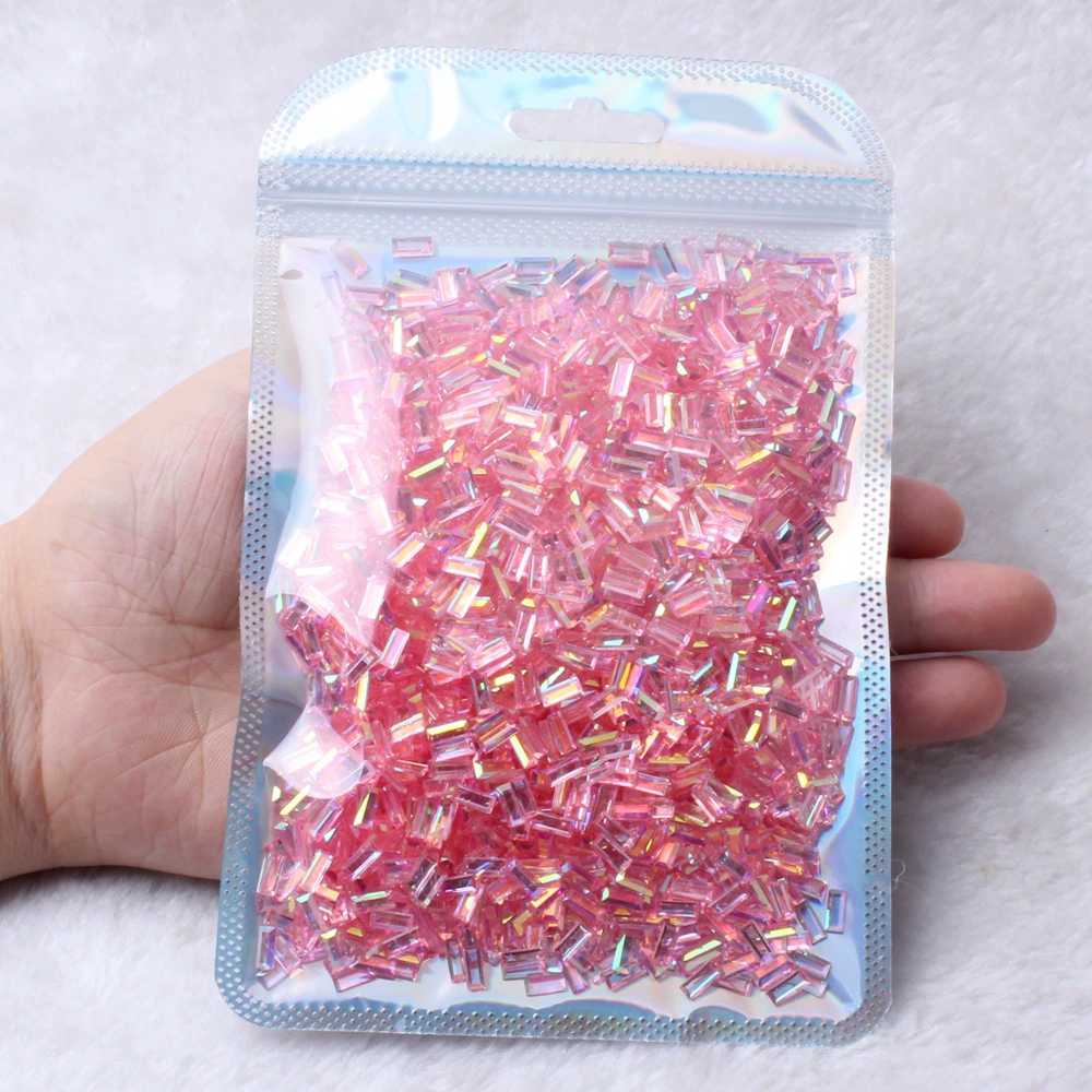 Rectangular nail decoration for manicure, diamond accessory for nails, new collection, internet celebrity, DIY