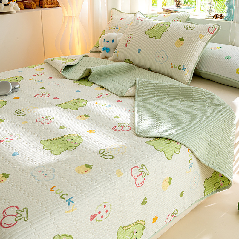 Tapa de cama de algodón de verano de una sola pieza 2025 nuevo traje de tres piezas de sábanas acolchadas de tatami de algodón universal de cuatro estaciones