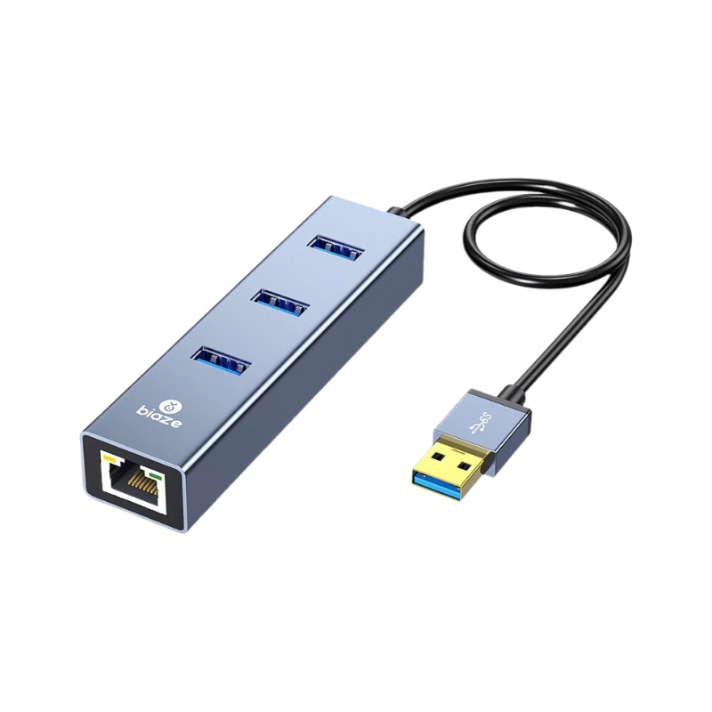 Biaz USB3.0 divisor gigabit con cable Nic convertidor de puerto de red HUB ZH2-0.5m