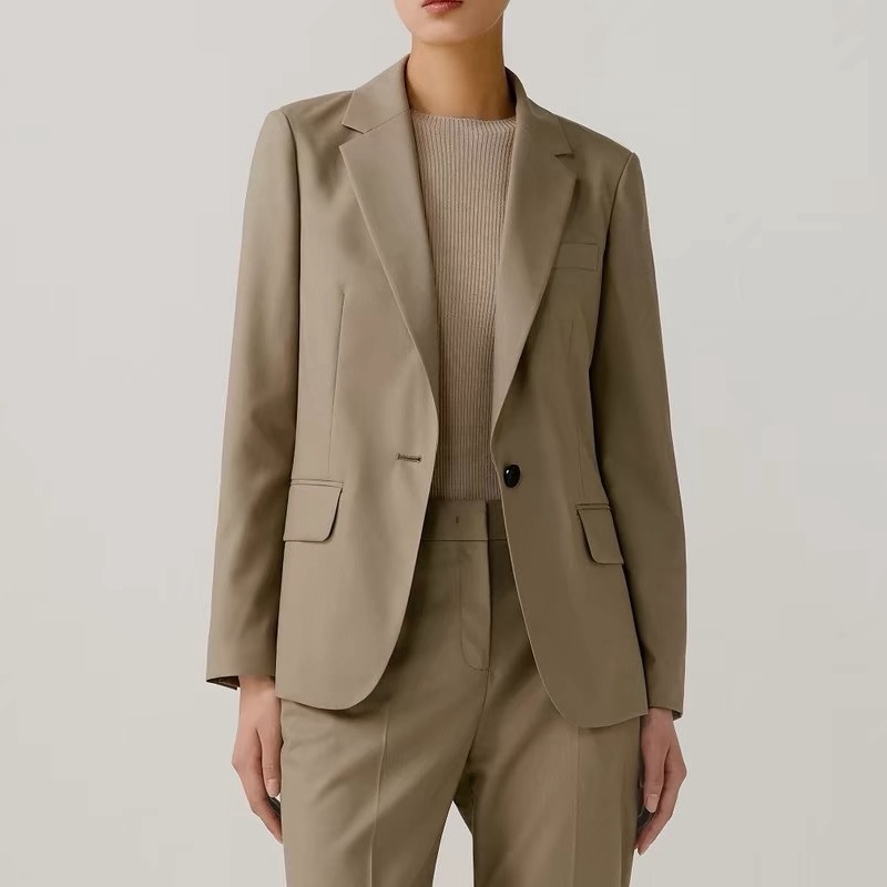 IC Xiaohe worsted wool suit 2024 spring new advanced casual straight thin suit suit women's coat